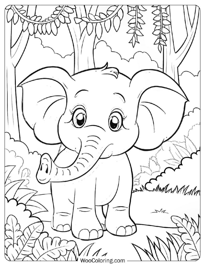 Khan Kluay the Brave Blue Elephant Standing in the Forest Mist