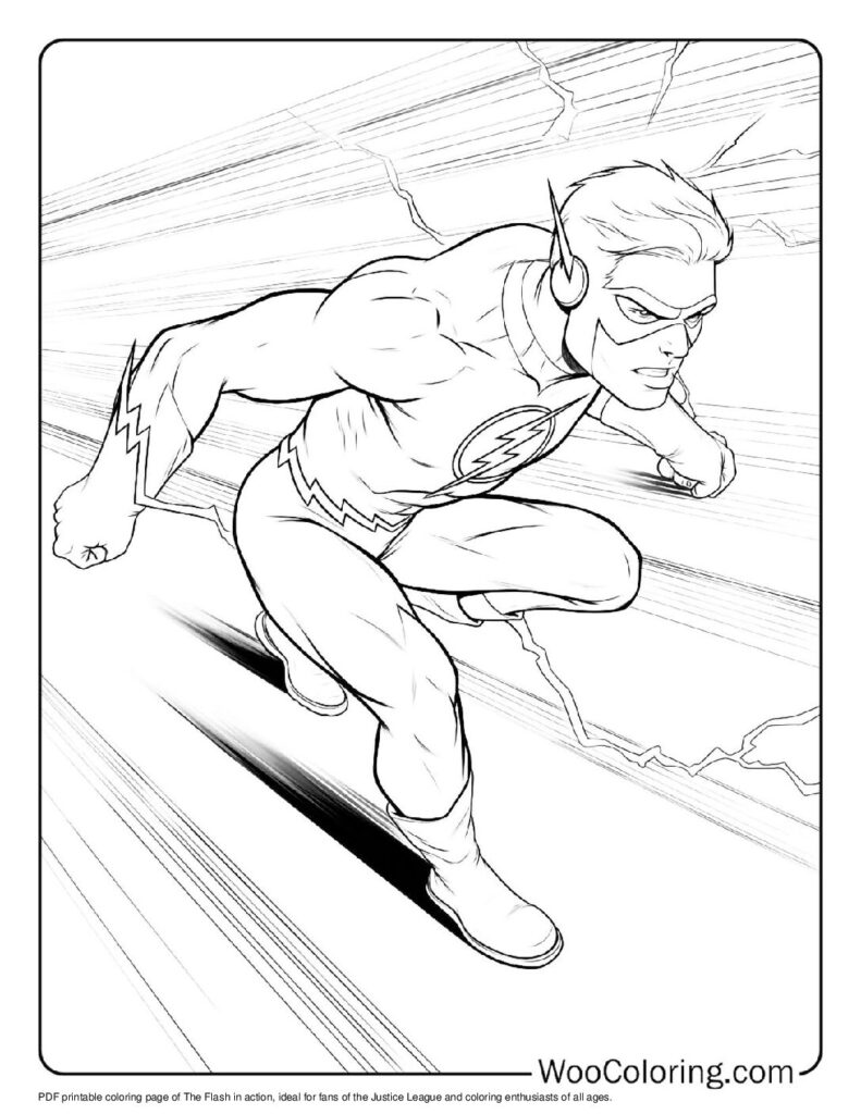 The Flash in Action Coloring Sheet