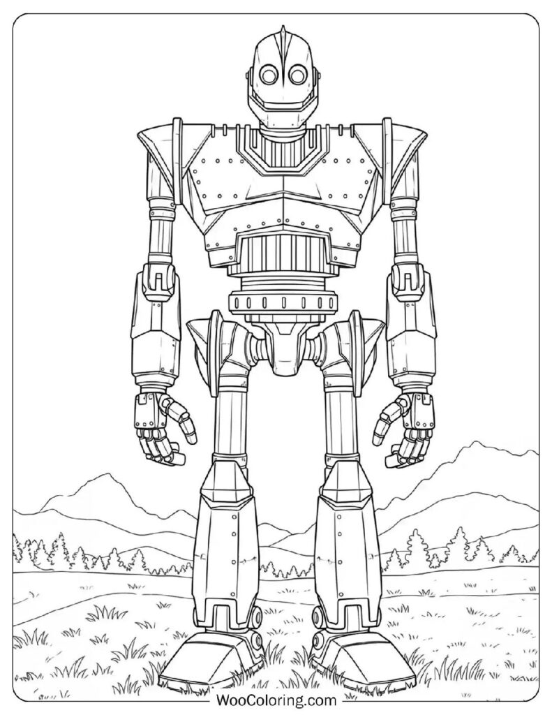 The Iron Giant Robot Guardian Coloring Page