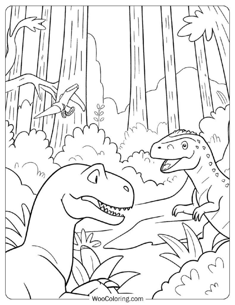 The Lost World Jungle Expedition Coloring Page