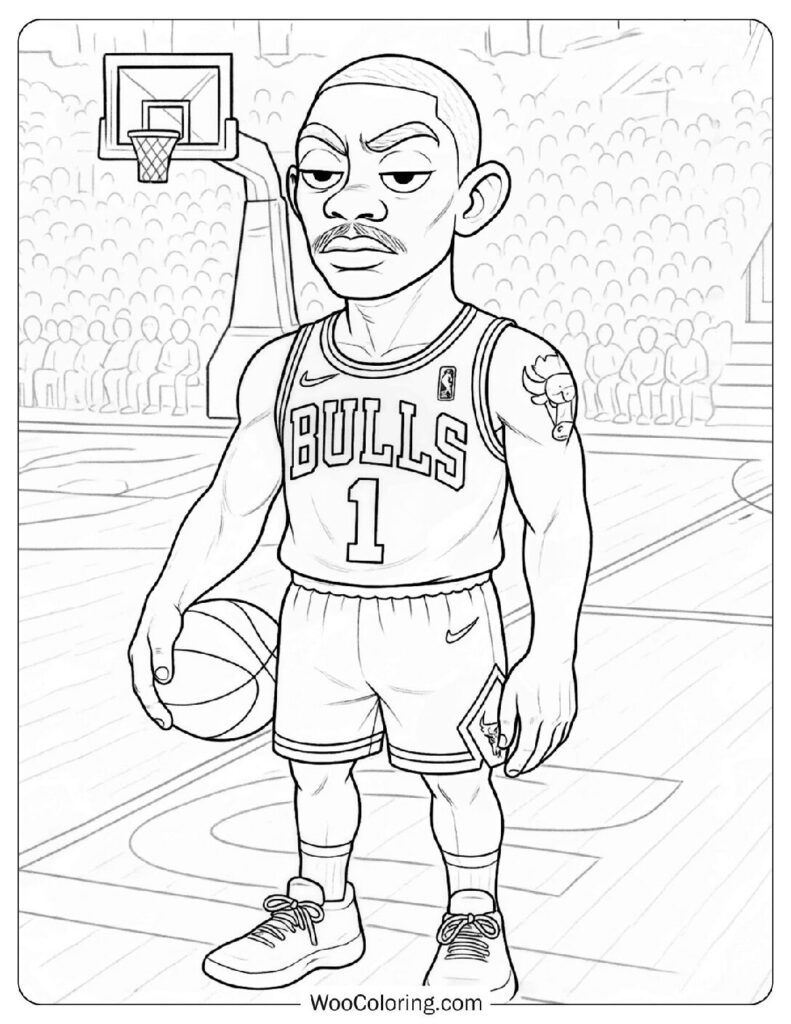 The Youngest MVP Ever Derrick Rose Coloring Sheet For Preschoolers