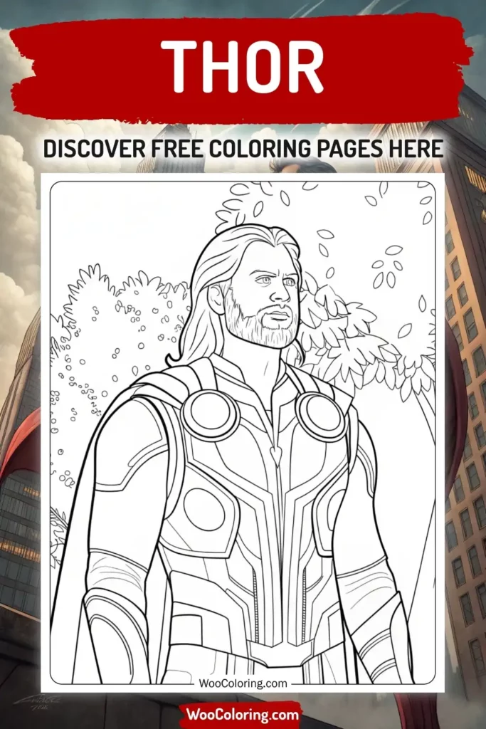 Thor coloring pages designs with superhero