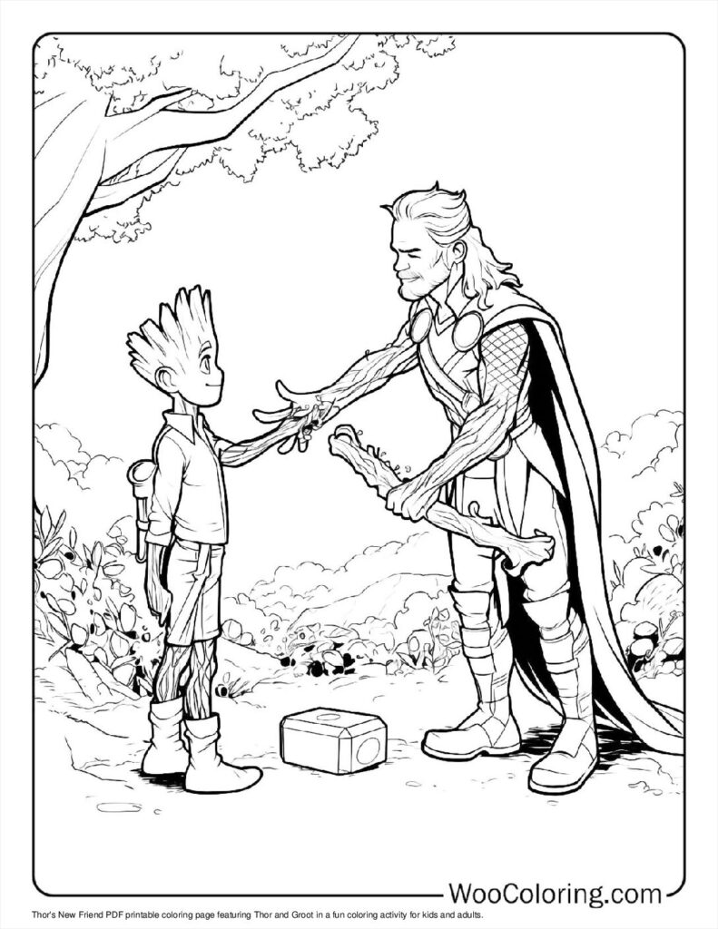 Thor's New Friend Coloring Sheet