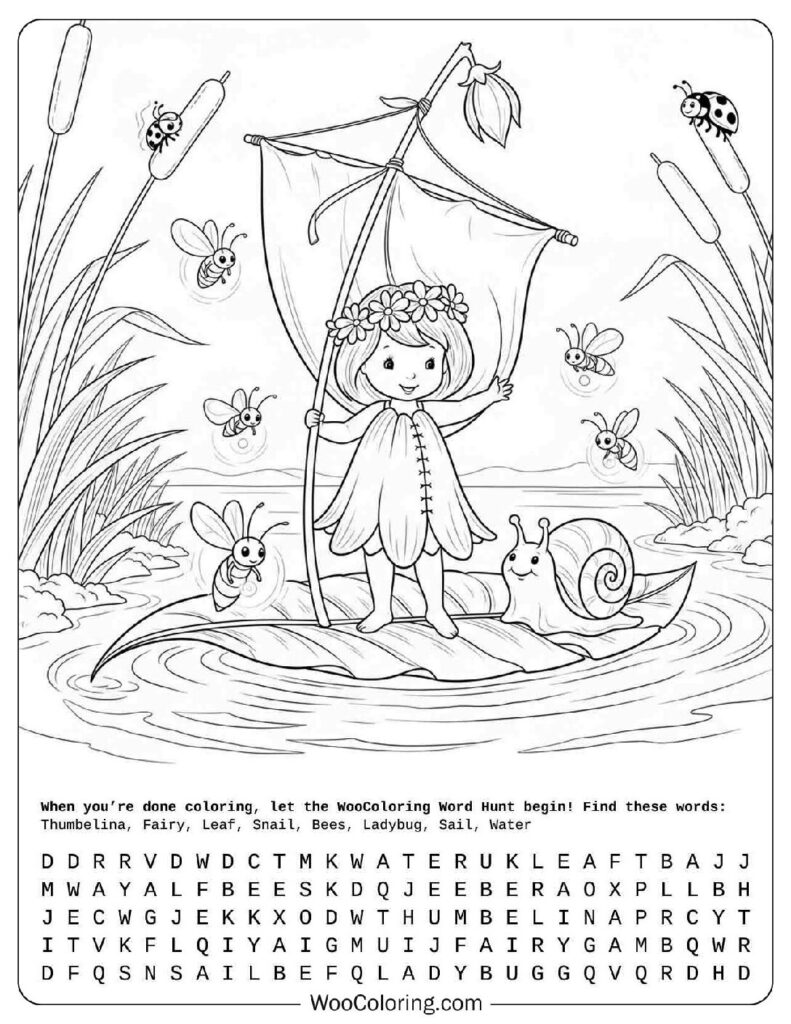 Thumbelina Fairy Coloring Page
