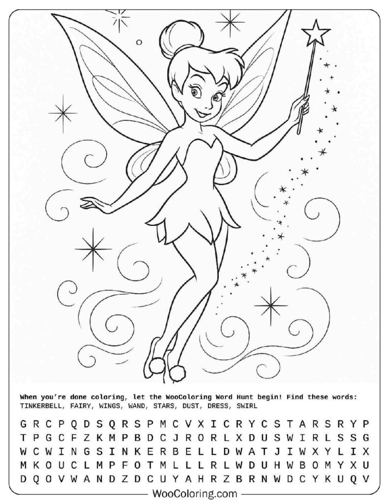 Tinkerbell Fairy Coloring Page