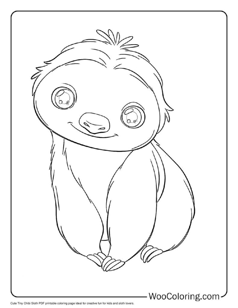 100  Sloth coloring pages  Free PDF To Print  - 9