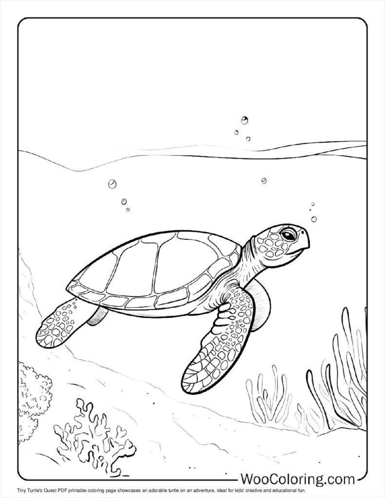 100  Turtle coloring pages  Free PDF To Print  - 95