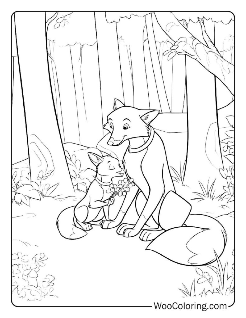 Tod Finds New Friend Vixey Coloring Page
