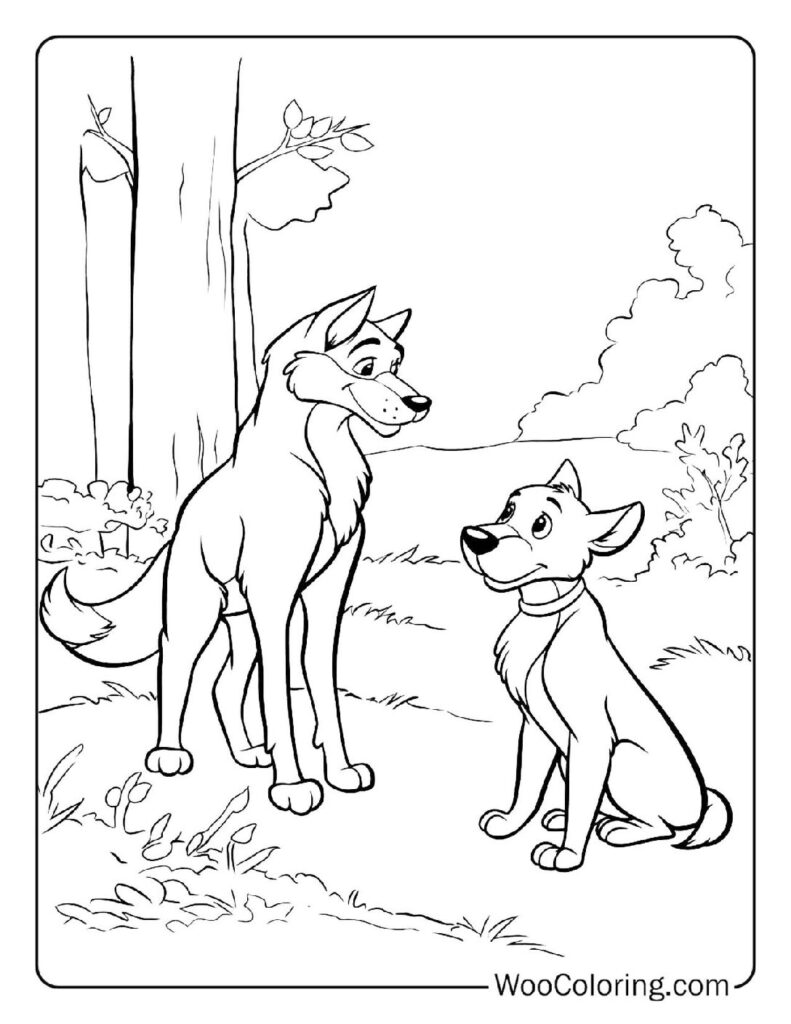 Tod and Copper First Meeting Coloring In For Kids