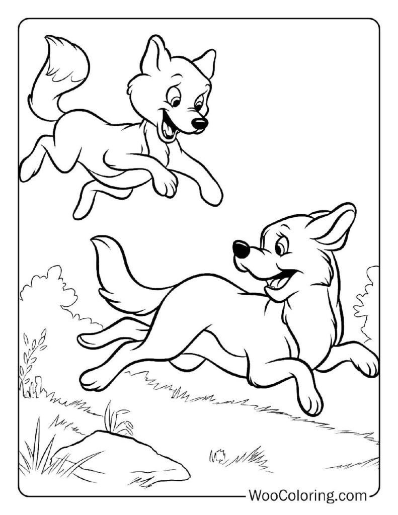 Tod and Copper Playing Together To Color