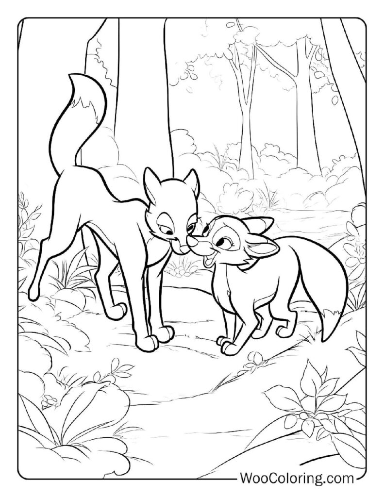 Tod and Vixey's Forest Bonding Coloring In For Kids