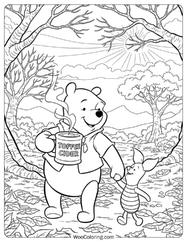 Toffee Cider Morning with Winnie the Pooh and Piglet on a Fall stroll