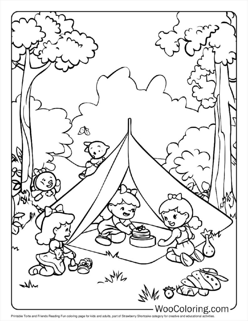 Torte and Friends Reading Fun Coloring Page For Kids