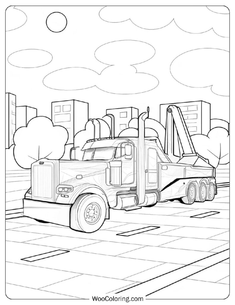 Tow Truck Coloring Page For Kids – Pulling Through Any Challenge