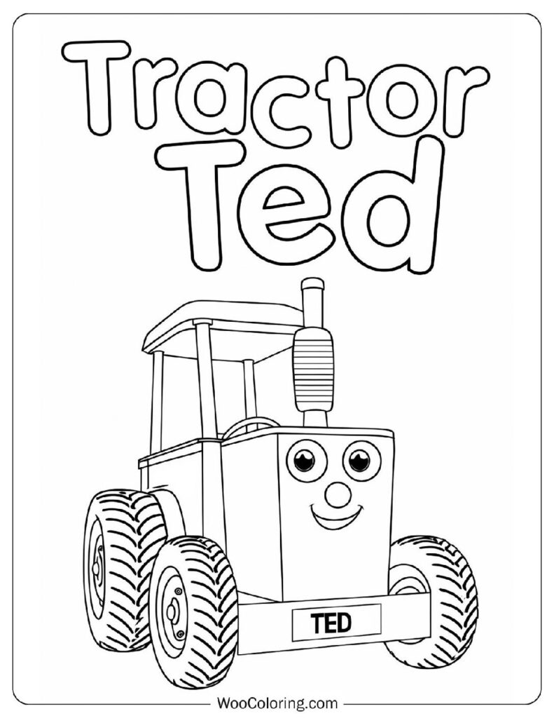 Tractor Ted Coloring Page For Preschoolers