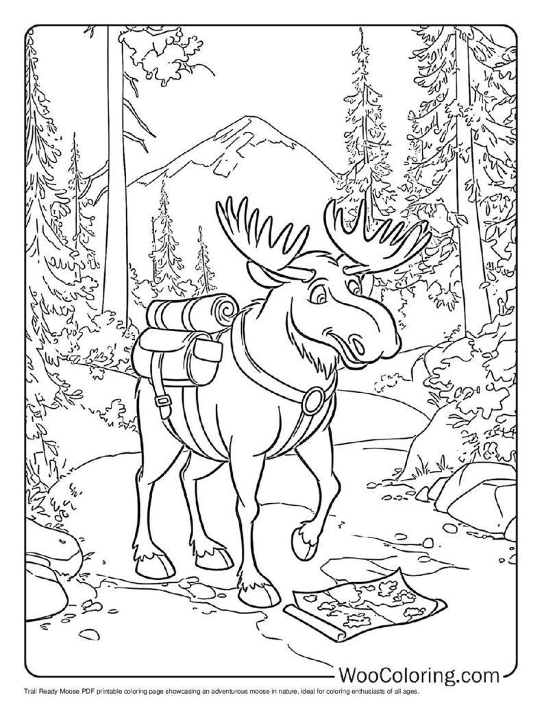 100  Moose coloring pages  Free PDF To Print  - 68