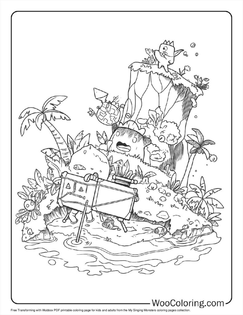 Transforming with Wubbox Coloring Page