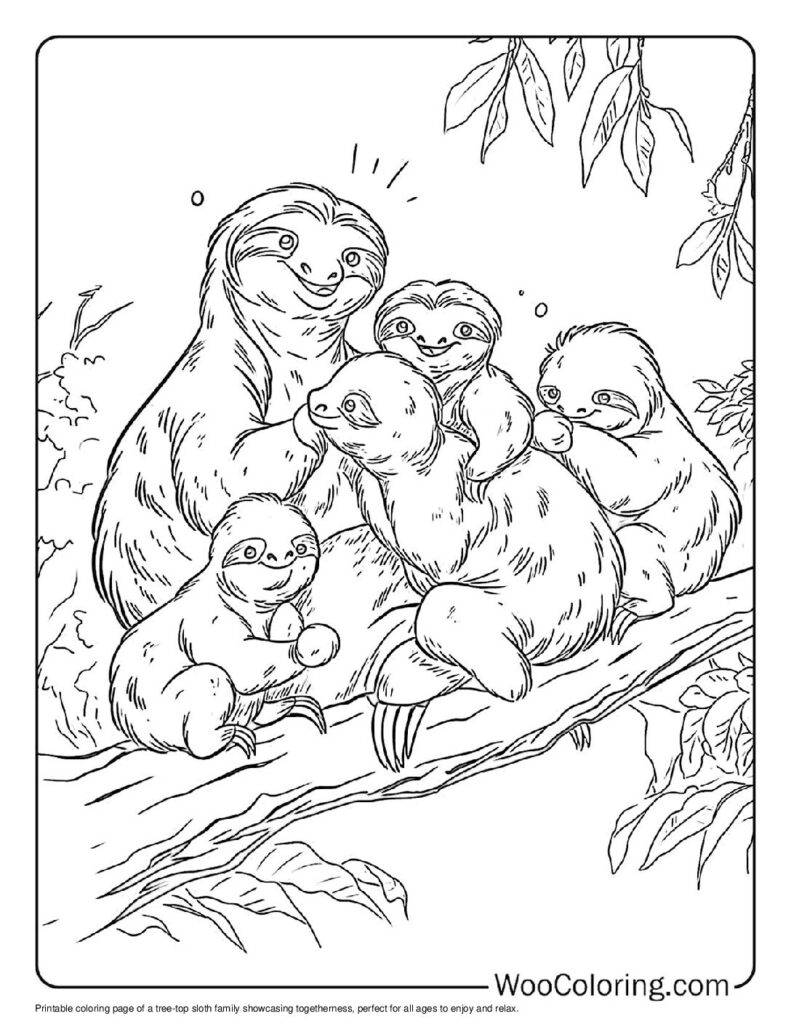 100  Sloth coloring pages  Free PDF To Print  - 84