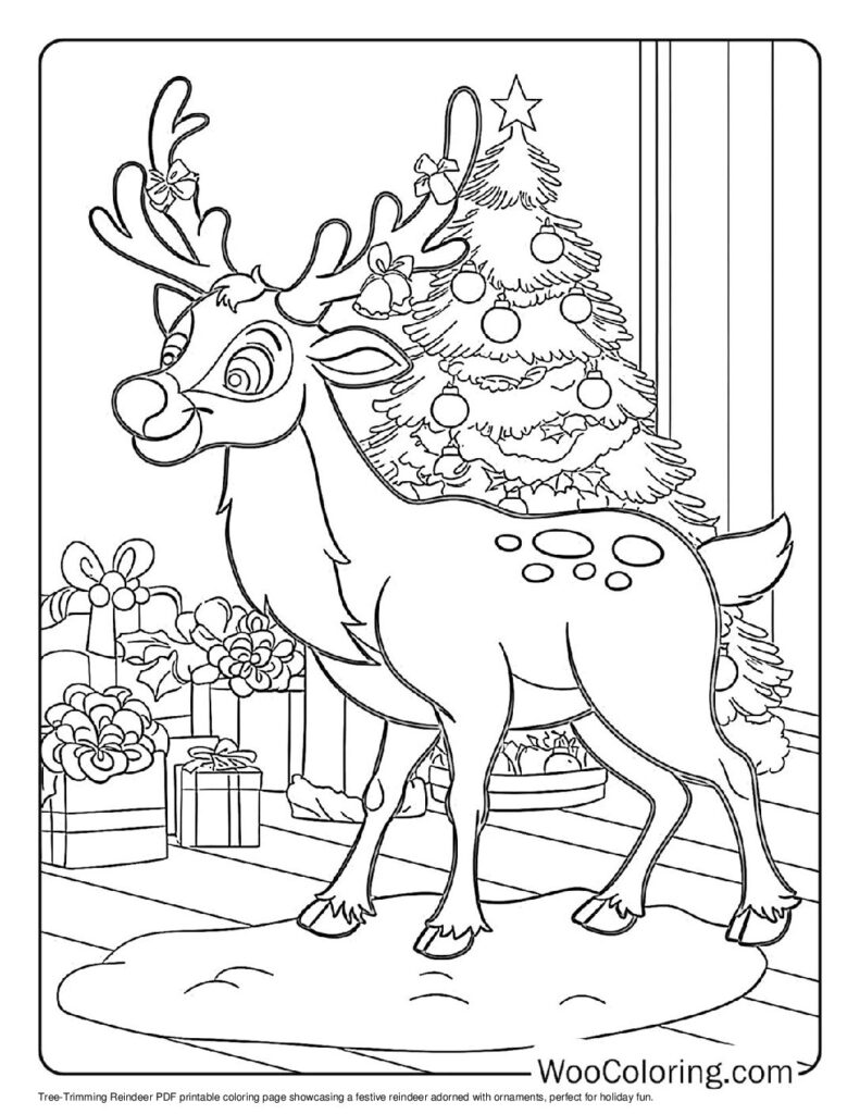 100  Reindeer coloring pages  Free PDF To Print  - 37