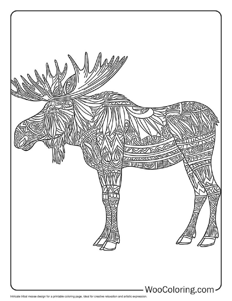100  Moose coloring pages  Free PDF To Print  - 95