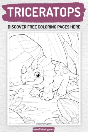 Triceratops coloring pages designs for kids