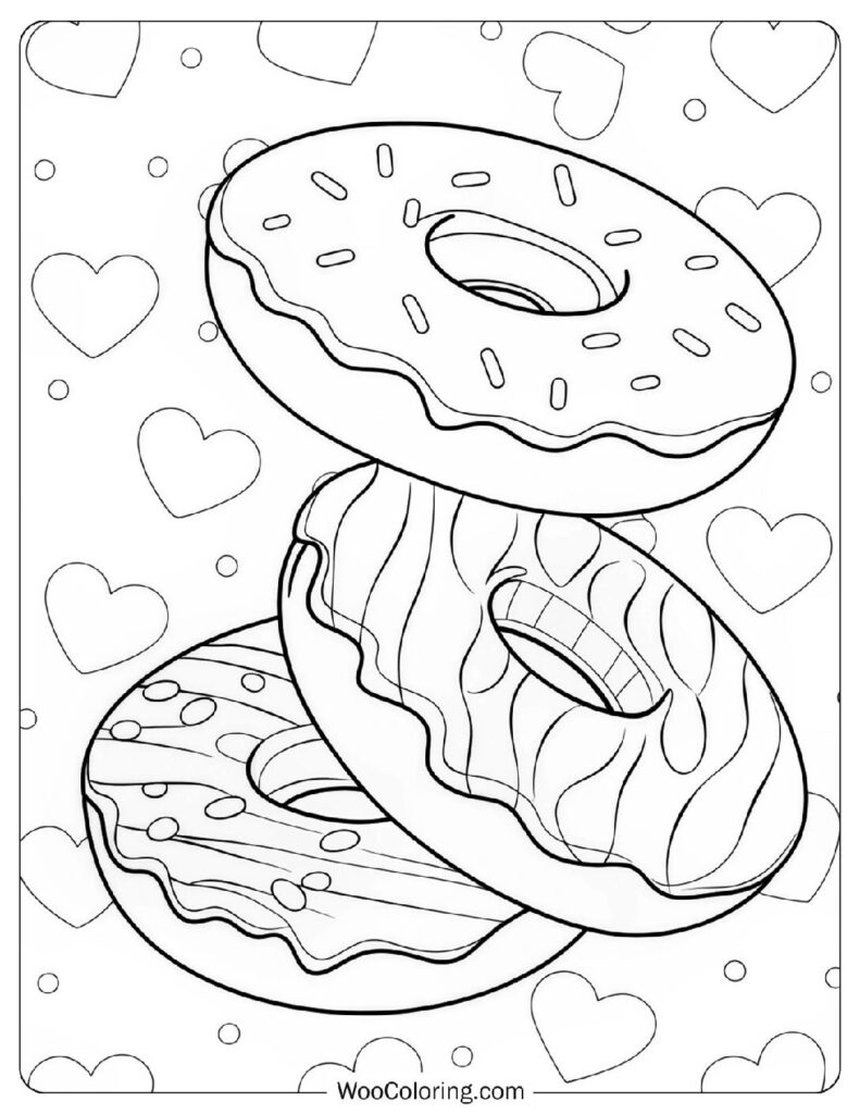 26 Donut Coloring Pages  Free PDF To Print  - 90