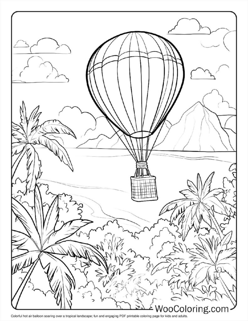 100  Hot Air Balloon coloring pages  Free PDF To Print  - 62