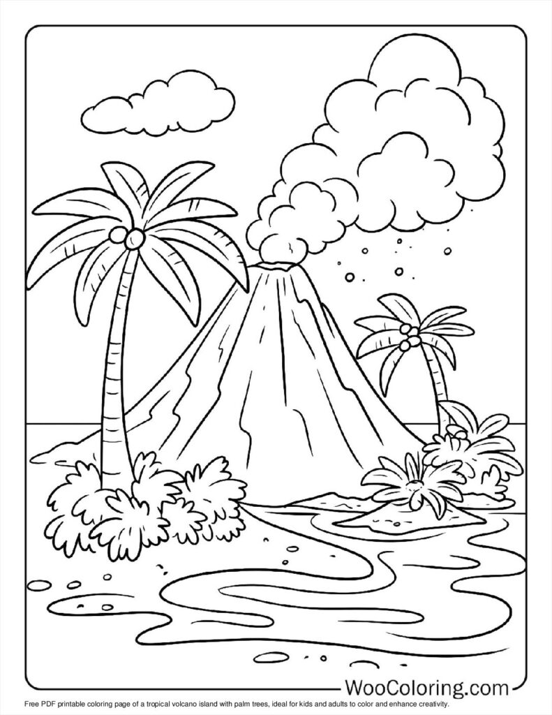 100  Volcano coloring pages  Free PDF To Print  - 94
