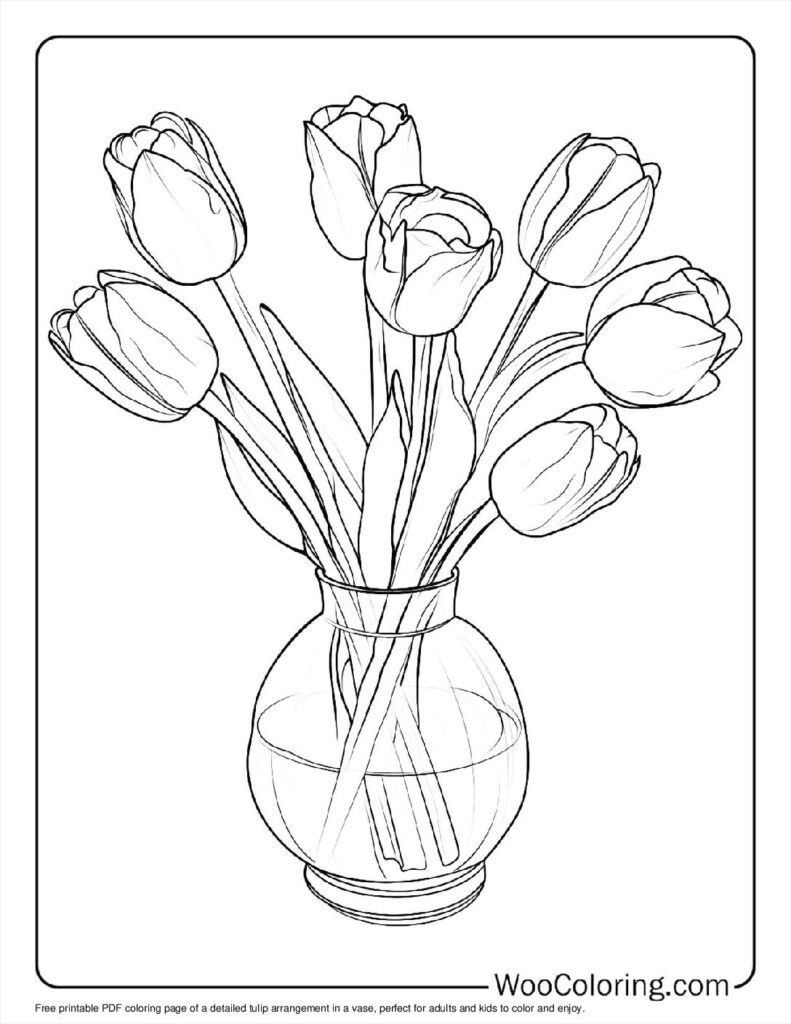 100  Tulip coloring pages  Free PDF To Print  - 27