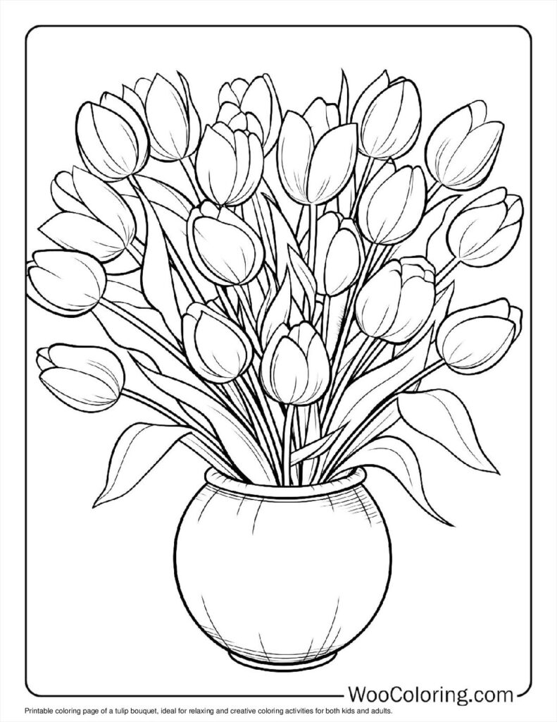 100  Tulip coloring pages  Free PDF To Print  - 24