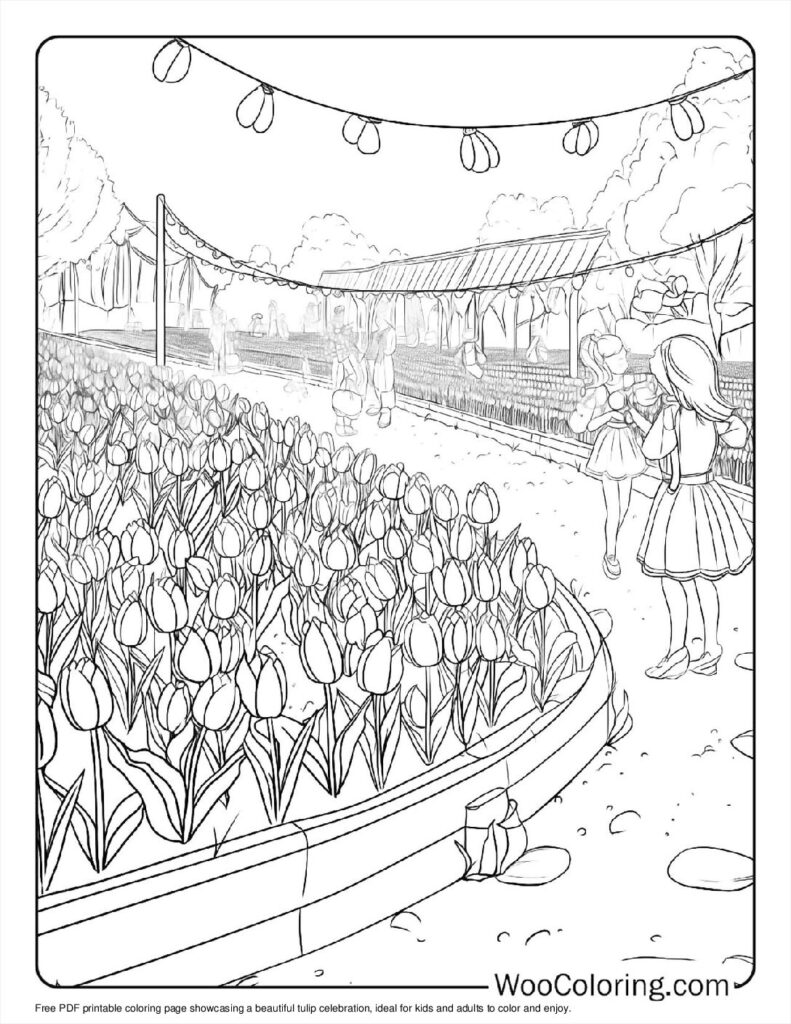 100  Tulip coloring pages  Free PDF To Print  - 7