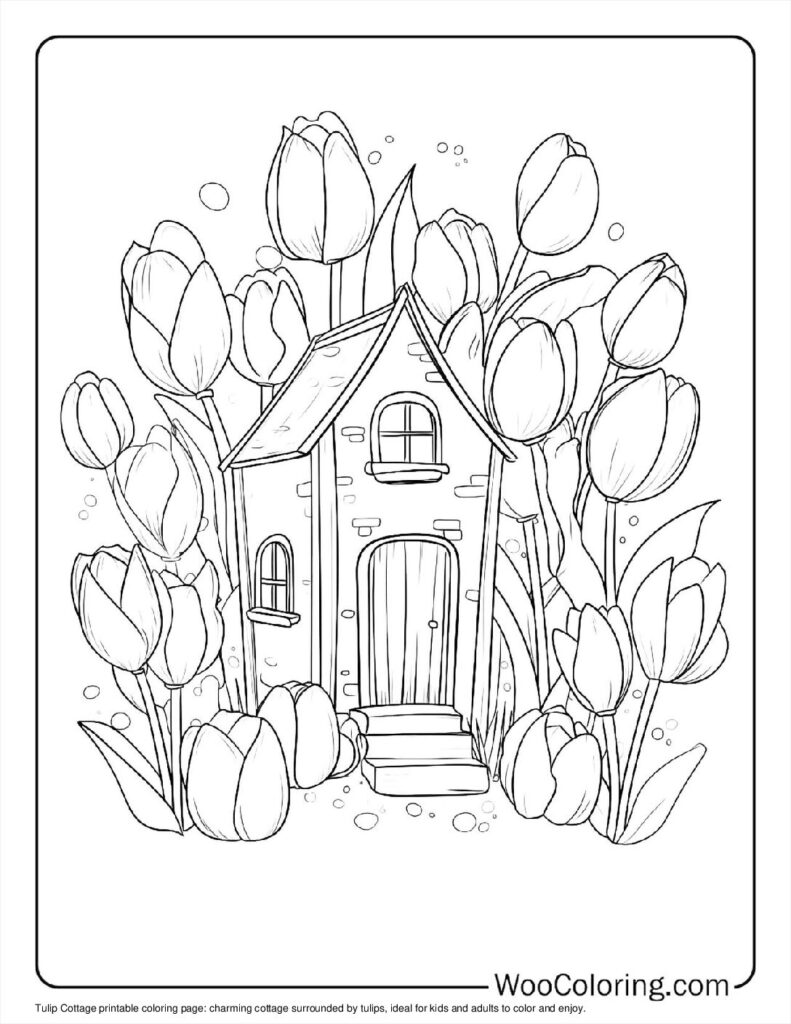 100  Tulip coloring pages  Free PDF To Print  - 12