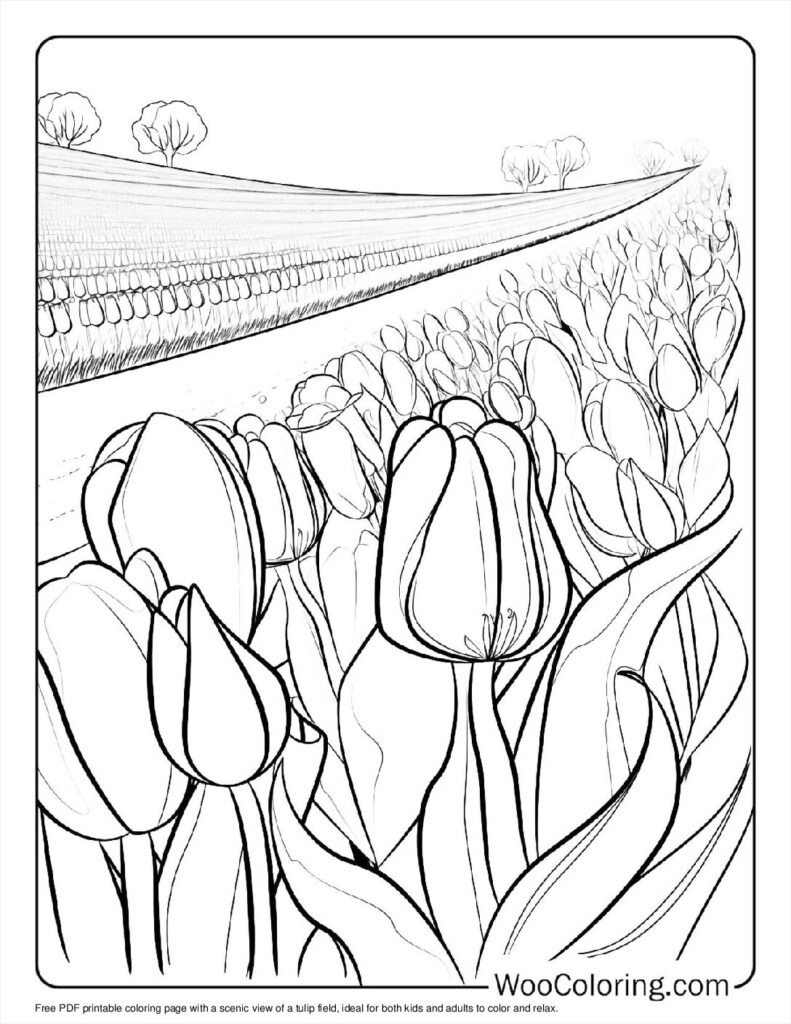 100  Tulip coloring pages  Free PDF To Print  - 41