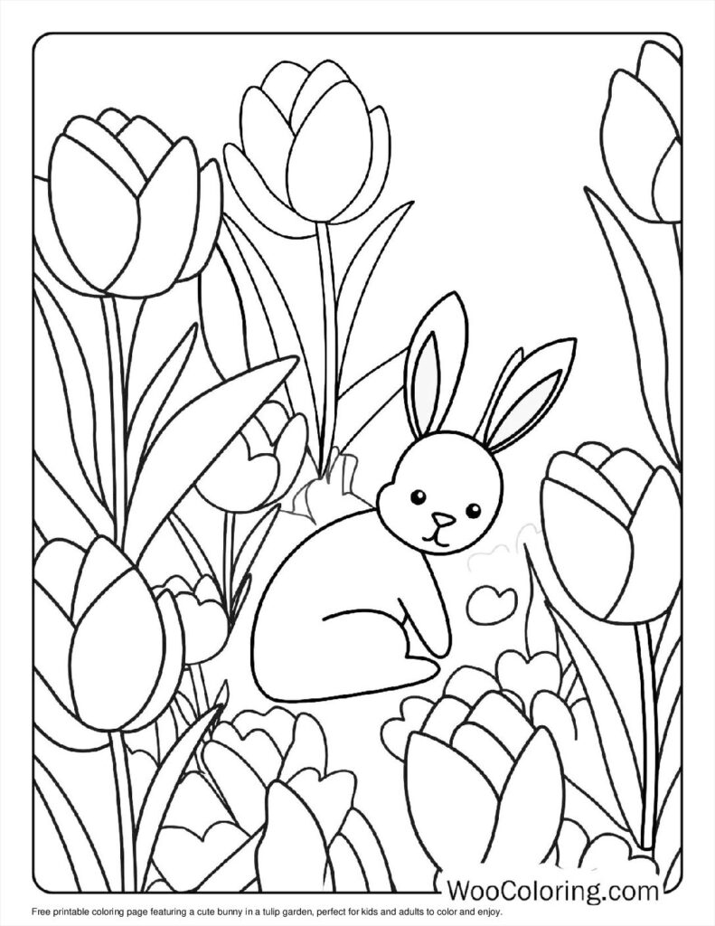 100  Tulip coloring pages  Free PDF To Print  - 16