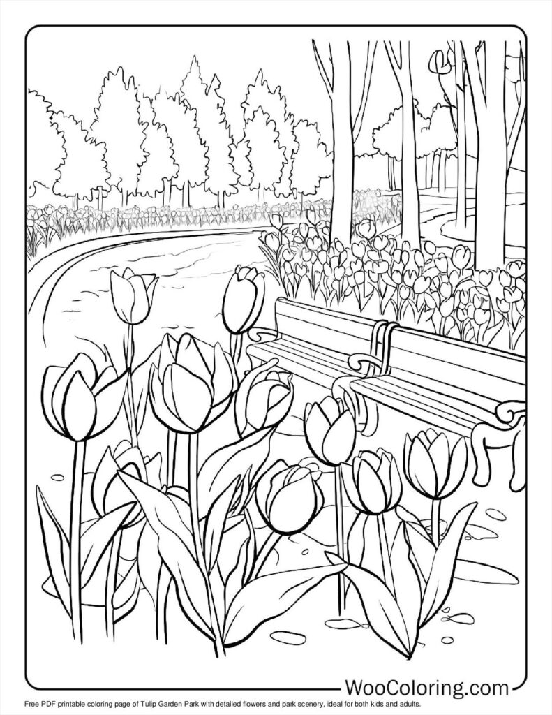 100  Tulip coloring pages  Free PDF To Print  - 78