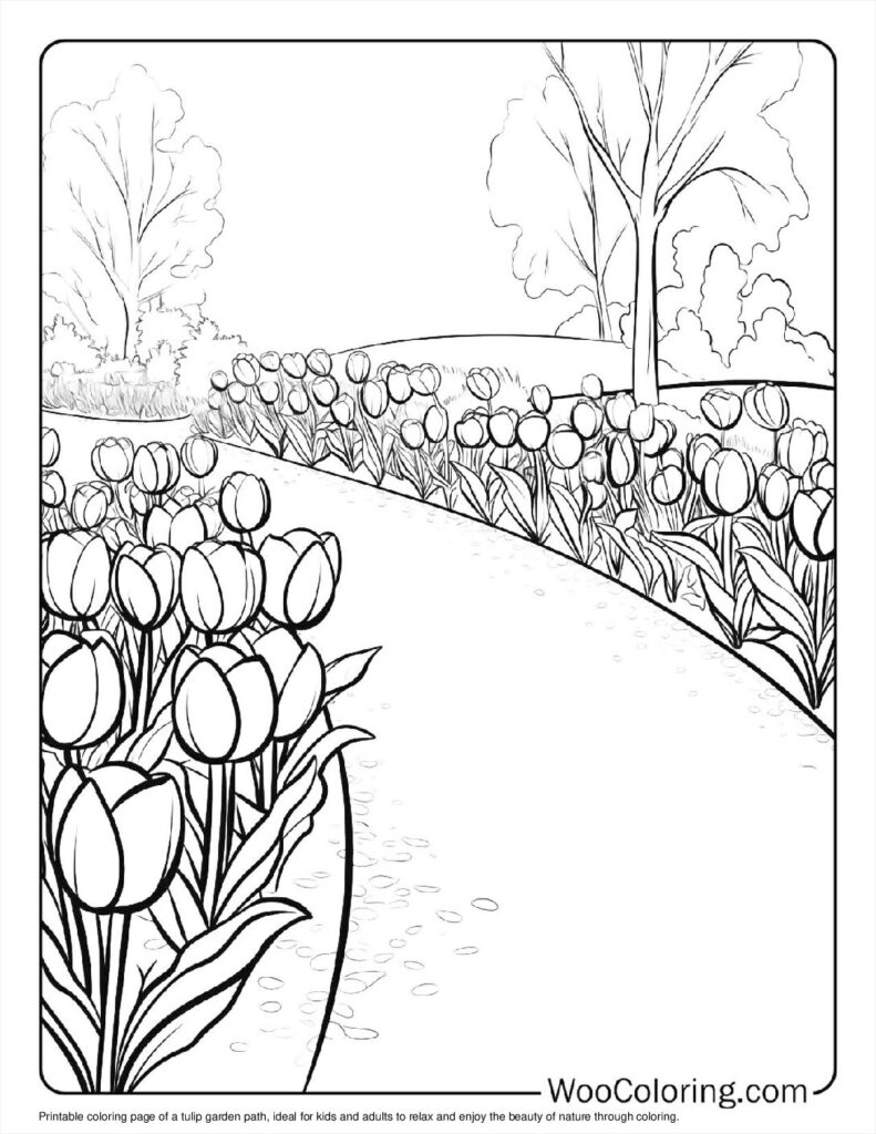 100  Tulip coloring pages  Free PDF To Print  - 34