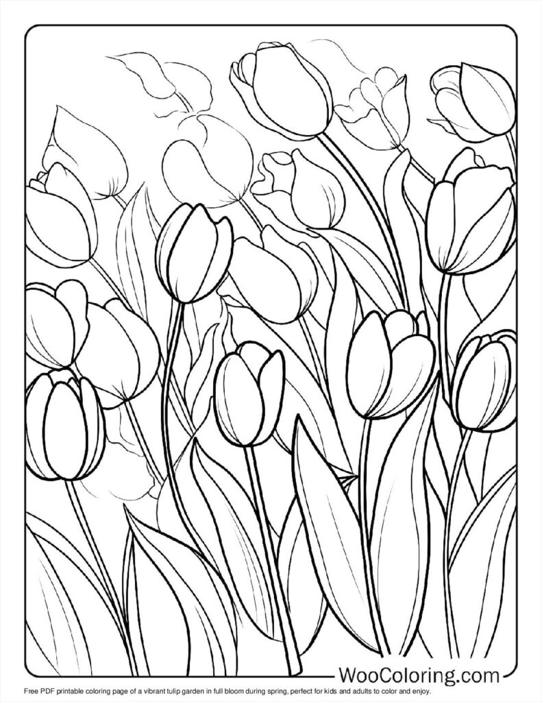 100  Tulip coloring pages  Free PDF To Print  - 45