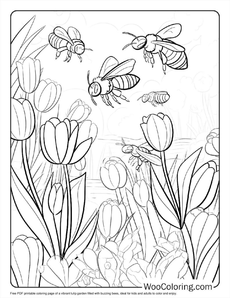 100  Tulip coloring pages  Free PDF To Print  - 82