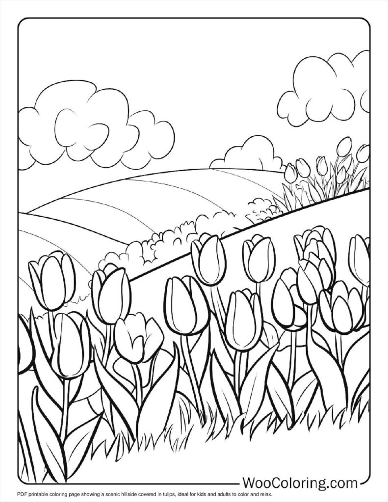 100  Tulip coloring pages  Free PDF To Print  - 92