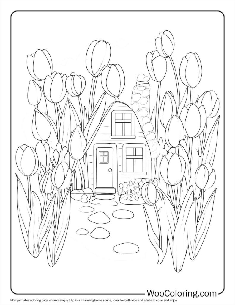 100  Tulip coloring pages  Free PDF To Print  - 98