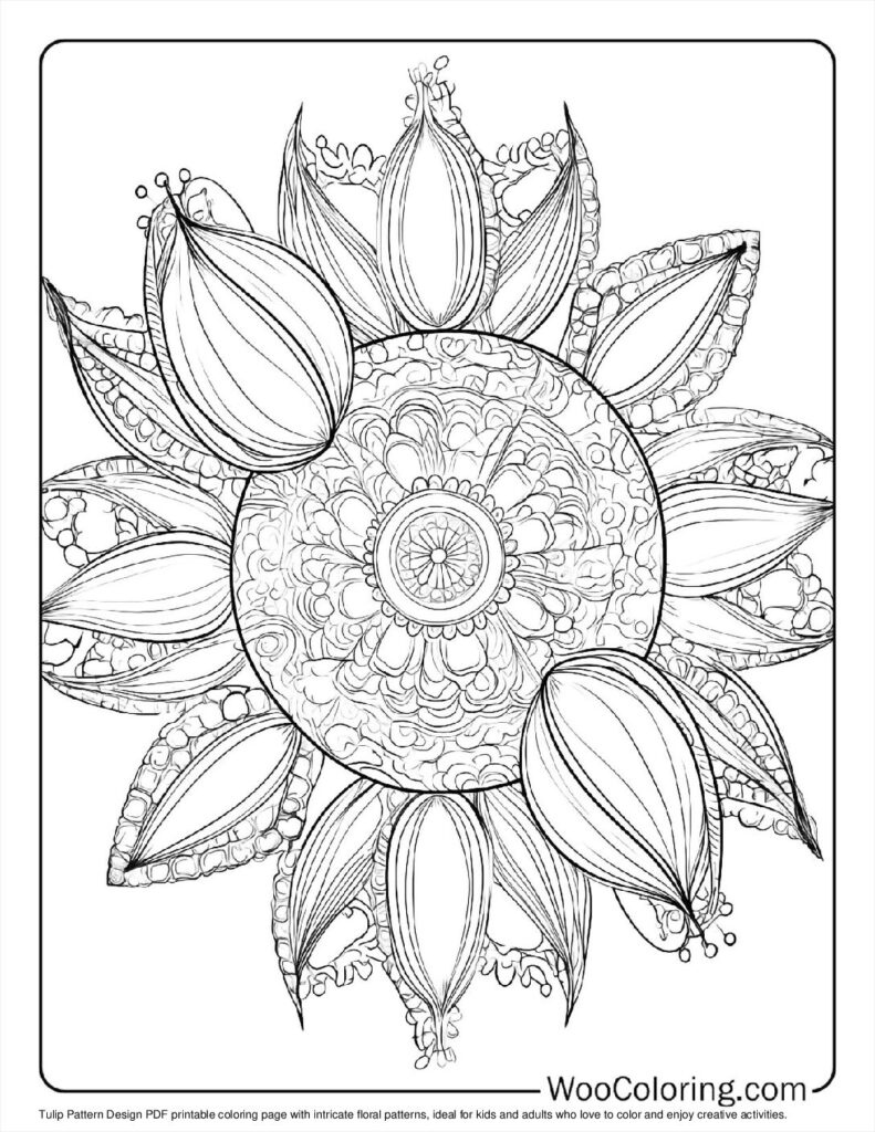 100  Tulip coloring pages  Free PDF To Print  - 13