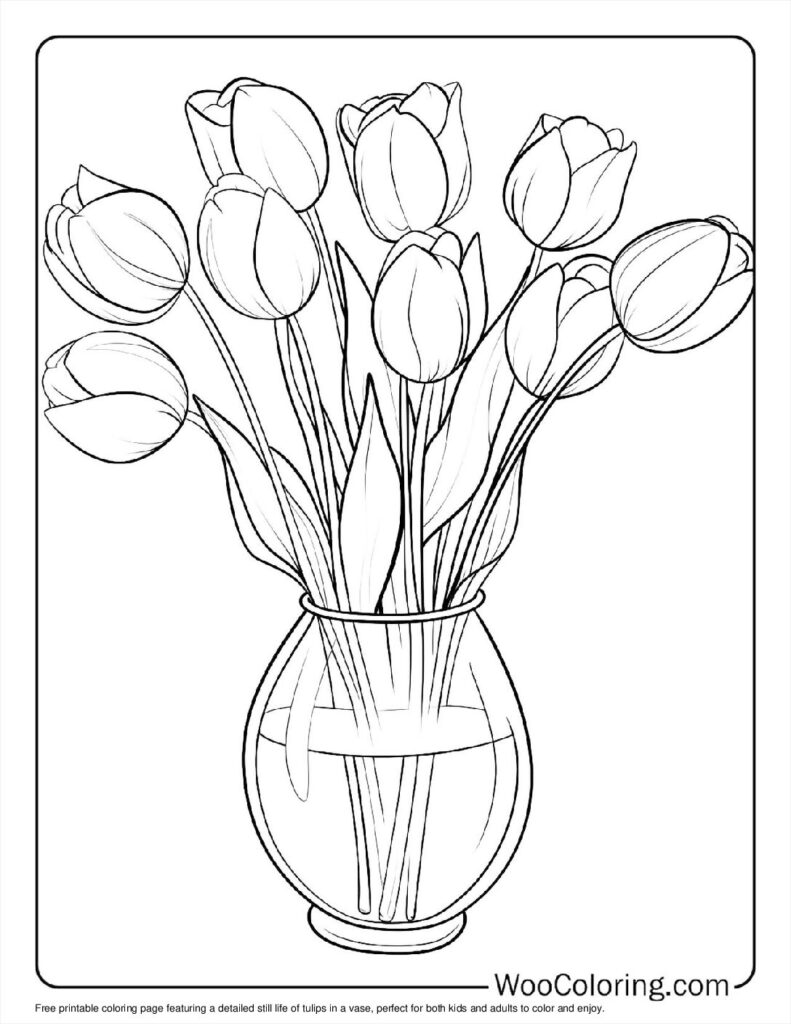 100  Tulip coloring pages  Free PDF To Print  - 13