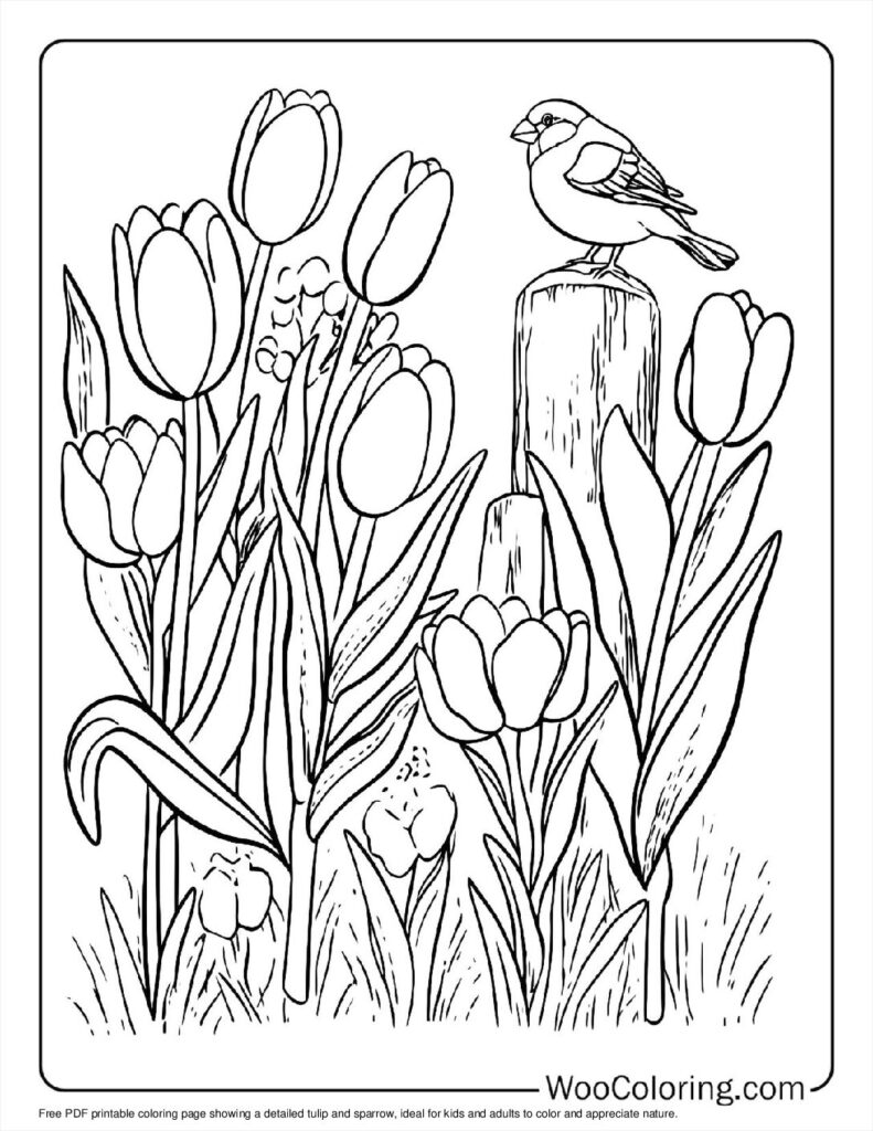 100  Tulip coloring pages  Free PDF To Print  - 96