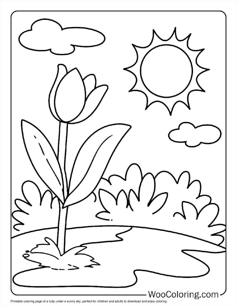 100  Tulip coloring pages  Free PDF To Print  - 68
