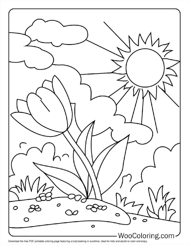 100  Tulip coloring pages  Free PDF To Print  - 55