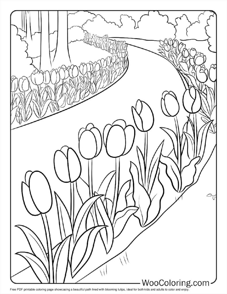 100  Tulip coloring pages  Free PDF To Print  - 83