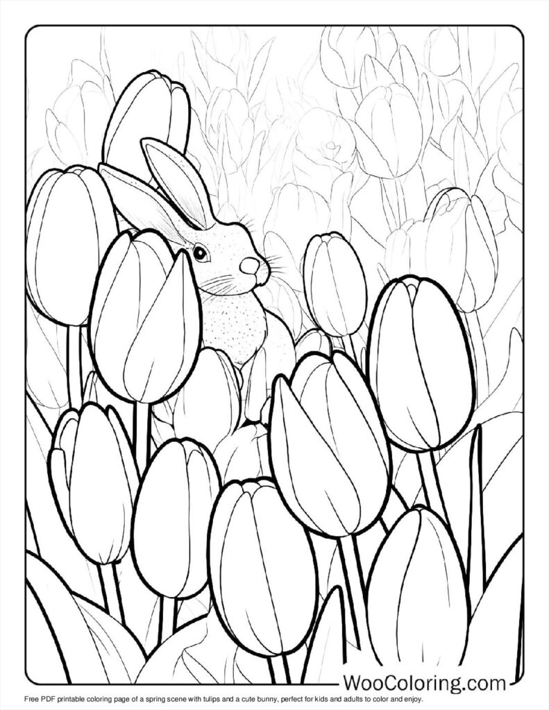 100  Tulip coloring pages  Free PDF To Print  - 91