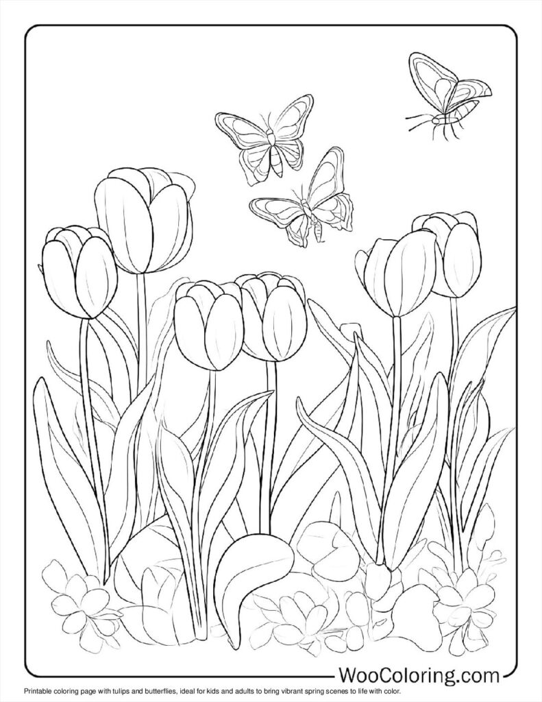 100  Tulip coloring pages  Free PDF To Print  - 42