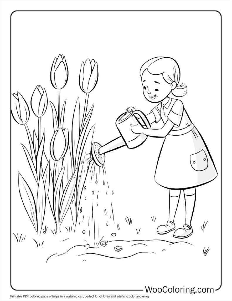 100  Tulip coloring pages  Free PDF To Print  - 21