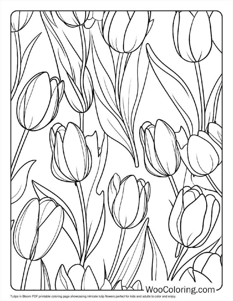 100  Tulip coloring pages  Free PDF To Print  - 48